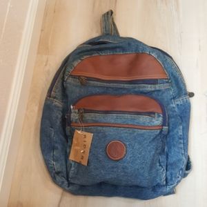 Denim and leather backpack New withTags